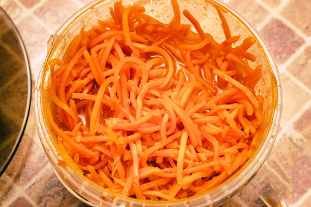 istock Chopped carrots in food plastic container 1133830846
