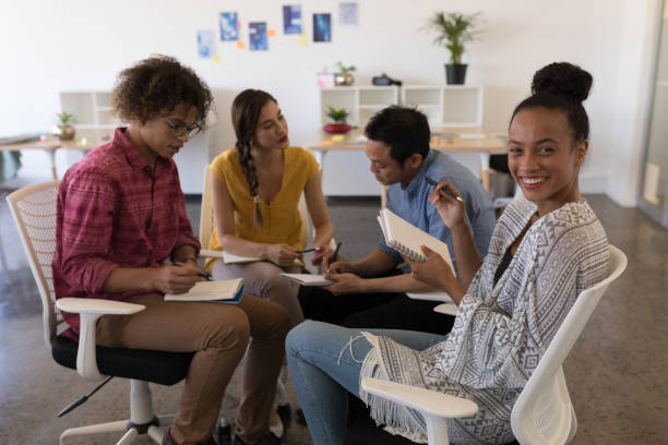 istock Business colleagues interacting with each other in office 1133832306