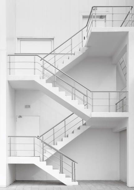 istock Fire escape or evacuation staircase to the industrial site 1133832660