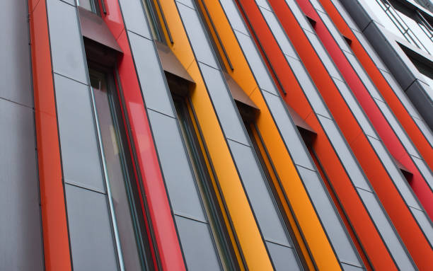 istock Modern architecture building with colorful abstract facade 1133834019