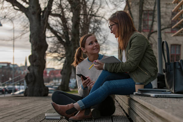 istock Two women studying in the city 1133836472