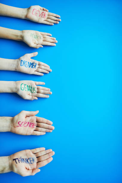 Characteristics written on palms
