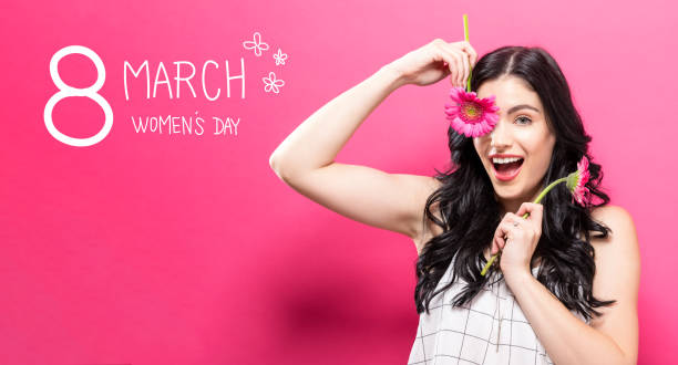 Womens Day message with young woman with garbela