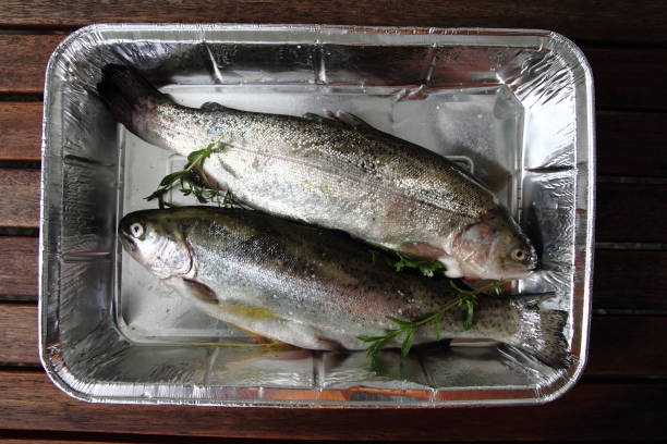 istock raw trout fishes 1133841834