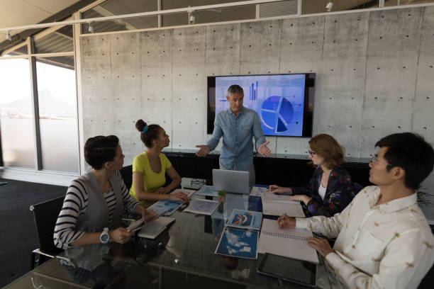 istock Male executive interacting in a meeting at office 1133841894