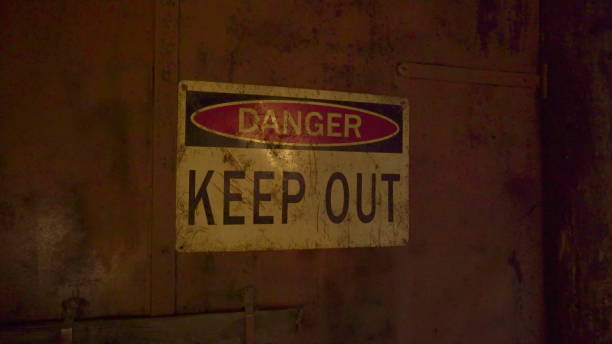 istock A danger sign on the gate of the mining area 1133842569