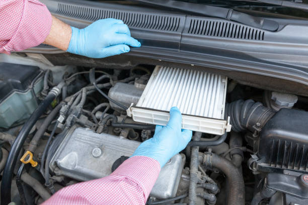 istock Replacing the cabin pollen air filter for a car 1133844050