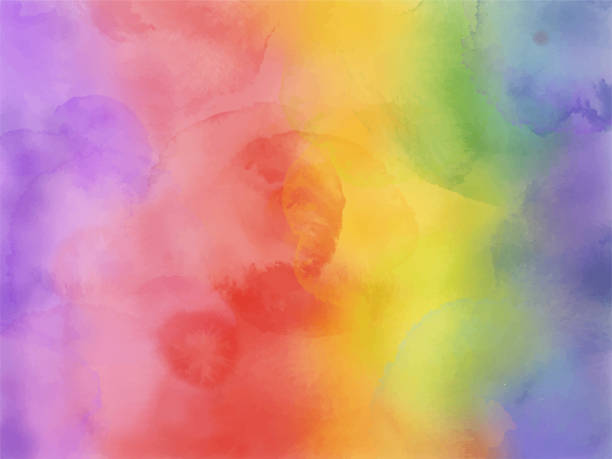 bunte regenbogen-wasserfarbe hintergrund. - watercolour paints watercolor painting backgrounds rainbow stock-grafiken, -clipart, -cartoons und -symbole