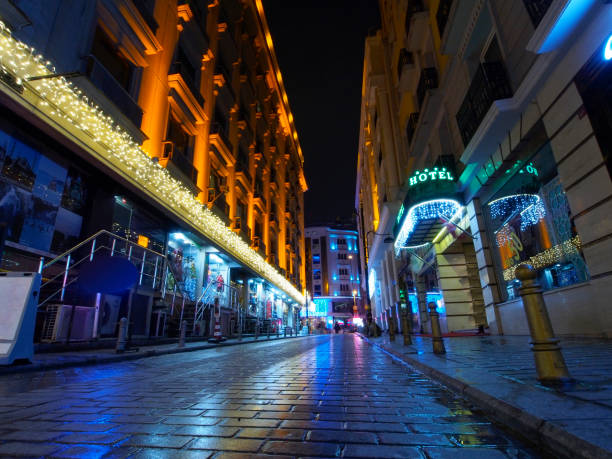 Wet street in Istanbul