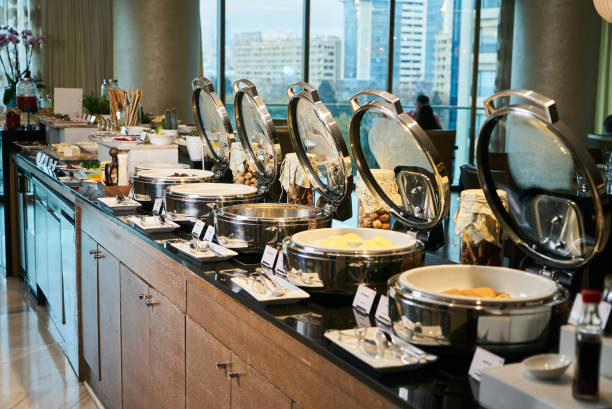 istock Catering buffet food in hotel restaurant, close-up. Celebration 1133851327
