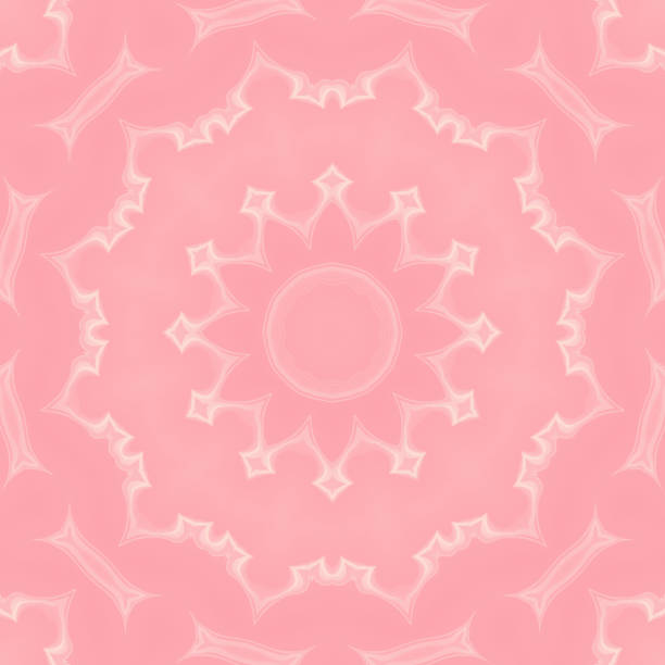 Millennial Pink Pale Mandala Pattern Seamless Pastel Rose Gold Ornament Abstract Sun Spring Summer Background Computer Graphic Digitally Generated Image