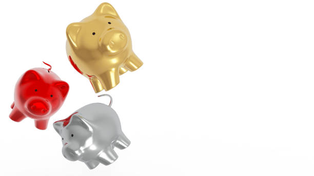 istock Piggy Bank Saving Red, Gold, Silver 1133852783
