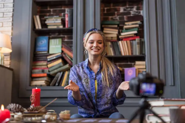 Photo of Joyful positive woman smiling into the camera