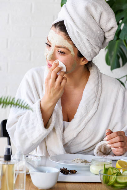 istock Woman at home having skin care routine 1133860331