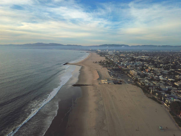 istock Aerial view of Santa Monica State Beach before sunset time. 1133861217