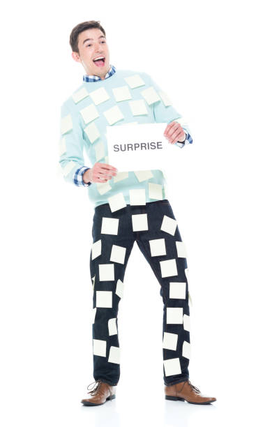 istock Attractive man covered in adhesive notes and is surprised 1133861447