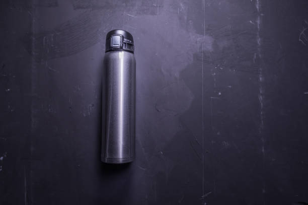 istock Thermal bottle. Thermos to save heat. Shiny iron bottle. 1133863716