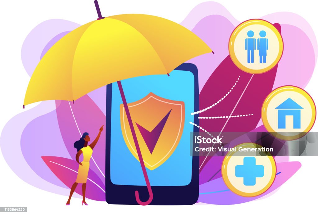 Limited Service Coverage Animation Visuals Ondemand Insurance Concept Vector Illustration Stock Illustration ...