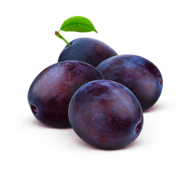Whole plums isolated on white background Whole plums isolated on white background with clipping path plum red white purple stock pictures, royalty-free photos & images