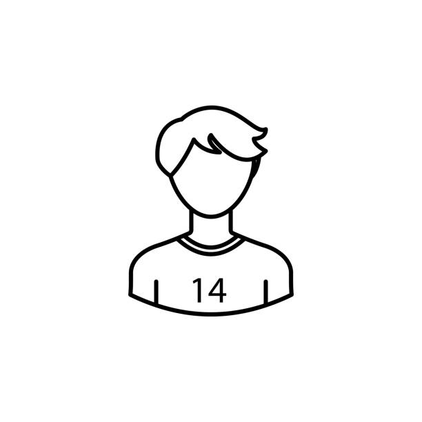 illustrations, cliparts, dessins animés et icônes de icône de contour de joueur de soccer avatar. les signes et les symboles peuvent être utilisés pour l'application mobile de logo web ui ux - athlete soccer player men professional sport