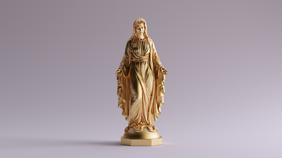 Gold Virgin Mary Mother of Jesus Statue