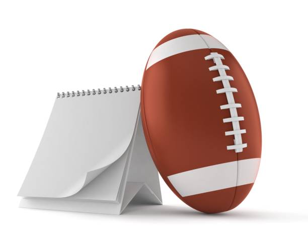istock Rugby ball with blank calendar 1133868748
