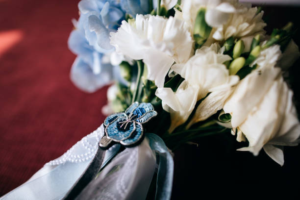 wedding bouquet for bride with beautiful handmade decoration