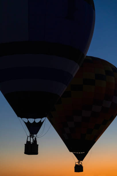 istock Hot air balloons at dusk 1133871525