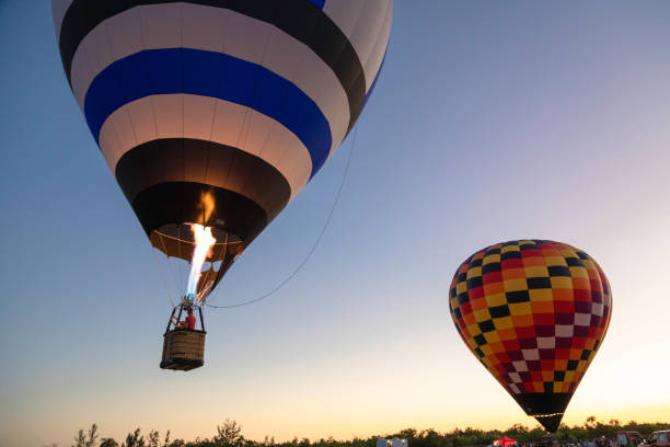 istock Hot air balloons at dusk 1133871526