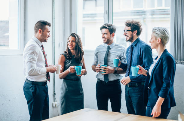 istock Creative group of people having a break in the office 1133872244