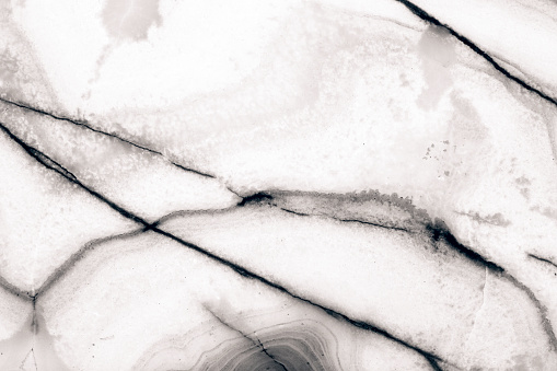 Black and white marble, abstract background with copy space, full frame horizontal composition