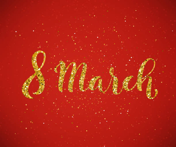 istock 8 March International womens day greeting card. Template poster with handdrawn calligraphy. Vector. 1133877511