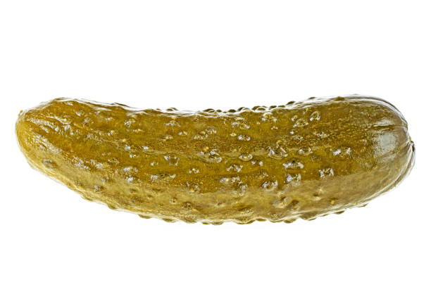 istock Marinated pickled cucumber isolated on white background 1133880538
