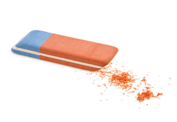 istock Eraser and eraser scrap on a white background 1133880545