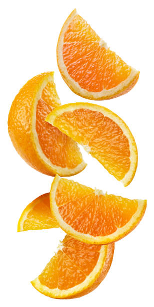 istock Orange slices in the air. 1133881085