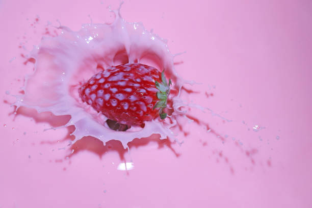 Strawberry in the milk