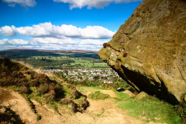 Landscape view of Ilkley moor West Yorkshire UK