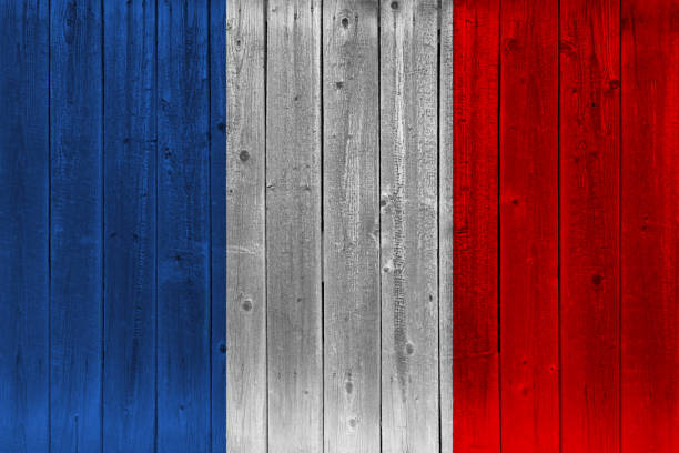 istock France flag painted on old wood plank 1133888079