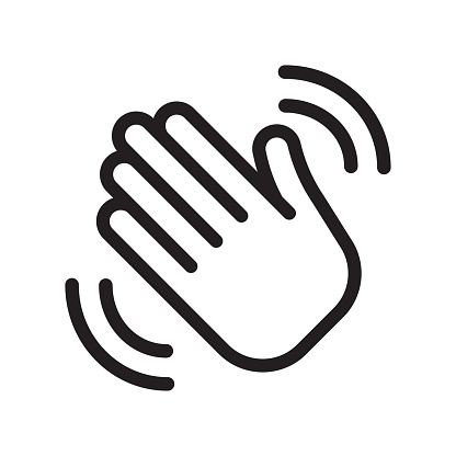 Hand waving icon. Greeting sign. Hello symbol. Gesture vector illustration
