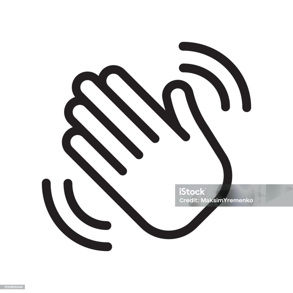 Greeting sign. Hello symbol. Hand waving icon. Greeting sign. Hello symbol. Gesture vector illustration Icon stock vector