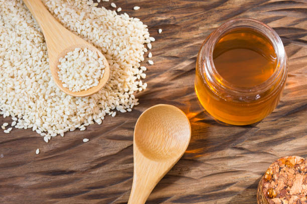 istock Organic natural sesame seeds - Sesamum indicum 1133905472