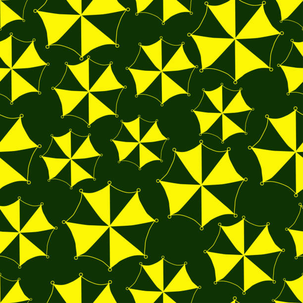 ilustrações de stock, clip art, desenhos animados e ícones de abstract diagonal seamless pattern in yellow on a green background - printers ornament