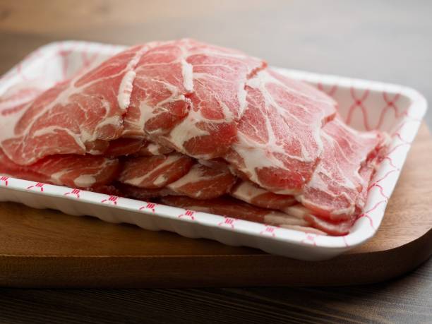 Korean food fresh pork meat Shot in studio 베이컨 stock pictures, royalty-free photos & images