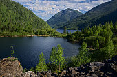 Lake Sobolinoye (Sable) in the mountains of Khamar-Daban