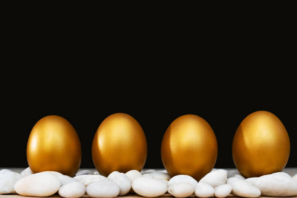 istock Golden Easter egg, happy Easter sunday hunt holiday decorations 1133919652