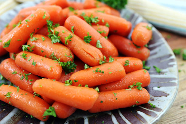 Glazed baby carrots with parsley