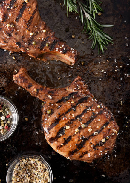 istock Grilled pork chops with spices 1133927830