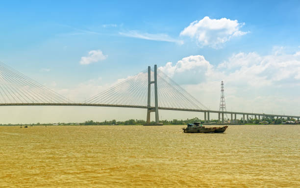 istock The small boat glides through the river beneath 1133928027