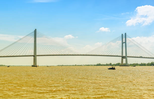 istock The small boat glides through the river beneath 1133928031