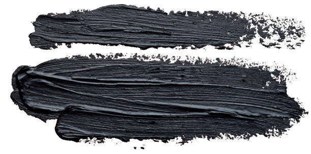 istock Two dabs narrow and wide template for your banner text - textured hand drawn black oil paint brush stroke, isolated on white background. Eps10 vector illustration. 1133930415